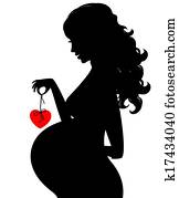 Silhouette of pregnant woman Silhouette of pregnant woman