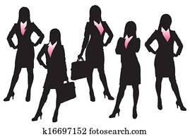 Silhouettes of Business woman