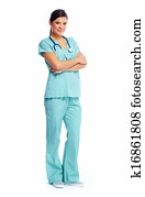 Smiling medical doctor woman.
