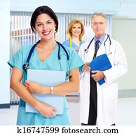 Smiling medical doctor woman.