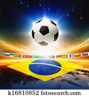 Soccer ball with brazil flag Soccer ball with brazil flag