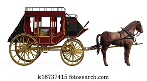 stagecoach, com, cavalos