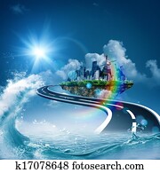 straße, to, himmel, abstrakt, umwelt, hintergruende, für, dein, design