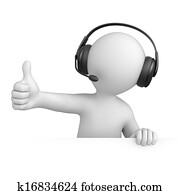 support operator with thumb up support operator with thumb up