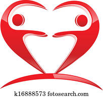 Teamwork heart shape logo