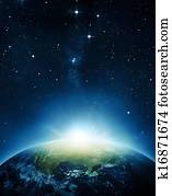 terra, com, amanhecer