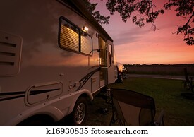 Travel Trailer in Sunset Travel Trailer in Sunset