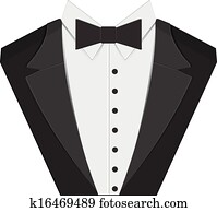 Clip Art of Black tuxedo with tie k12236096 - Search Clipart ...