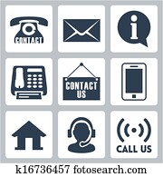 Vector 'contact us' icons set Vector 'contact us' icons set