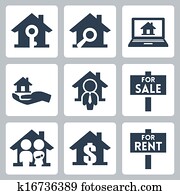 Vector real estate icons set