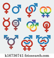 vector, símbolos, de, sexual, orientación, y, género