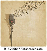 Vintage background with microphone Vintage background with microphone