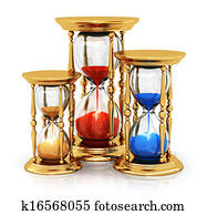 Vintage golden hourglasses