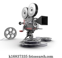Vintage movie camera and film Vintage movie camera and film