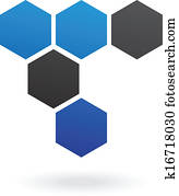 wabe, sechseck, abstrakt, symbol