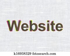 Web development concept: Website on fabric texture background Web development concept: Website on fabric texture background