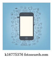 webentwicklung, mit, modernes, smartphone