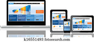 Website template on multiple devices Website template on multiple devices