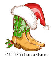 weihnachten, cowboystiefel, und, nikolausmuetze weihnachten, cowboystiefel, und, nikolausmuetze