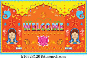 Welcome Background in Indian Truck paint style Welcome Background in Indian Truck paint style