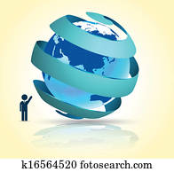 welt, mit, schleifchen, 3d welt, mit, schleifchen, 3d