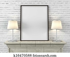 wooden picture frame with lamps wooden picture frame with lamps