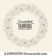 Download Flowers wreath Clip Art | k35582989 | Fotosearch