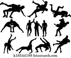 Wrestling vector silhouettes Wrestling vector silhouettes