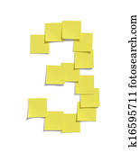 Yellow notes illustrating THREE