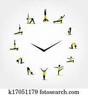 Yoga time, watch concept for your design Yoga time, watch concept for your design