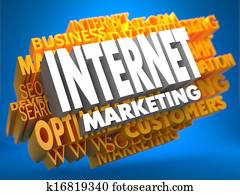 אינטרנט, marketing., wordcloud, concept.