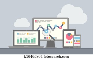 אתר אינטרנט, ו, נייד, analytics, מושג