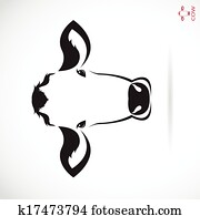 וקטור, דמות, של, an, ראש של פרה