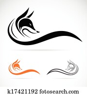 וקטור, דמות, של, an, שועל