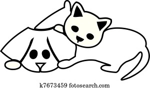 חמוד, חתול, ו, כלב