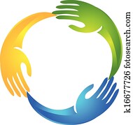 ידיים, בעיגול, עצב, לוגו