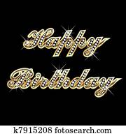 יום הולדת שמח, ב, זהב, עם, יהלום