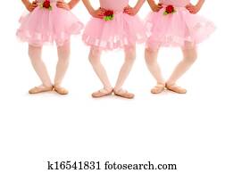 ילדים, רגליים, ב, בלט, plie