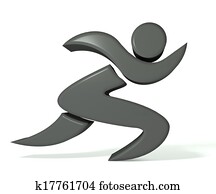 כושר גופני, 3d, איש, הבן, לוגו