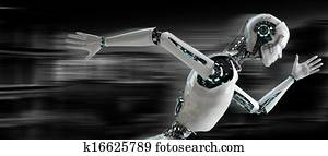 רובוט, אנדרויד, לרוץ, האץ, מושג