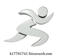 רץ, לרוץ, ספורט, 3d, דמות