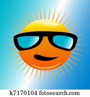 太阳, 带, 海滩, 太阳镜