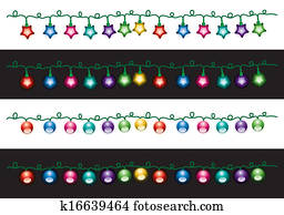 벡터, 크리스마스, 전등, 램프