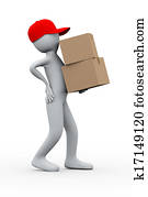 3d delivery man having back pain 3d delivery man having back pain