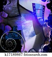Artist abstract with doorway Artist abstract with doorway