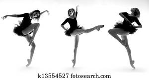 Balé, pointe en, poses, em, estúdio Arquivo Fotográficos Balé, pointe en, poses, em, estúdio Arquivo Fotográficos