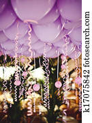 Balloons under the ceiling on wedding party Balloons under the ceiling on wedding party