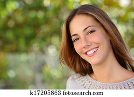 Beautiful woman facial with a perfect white smile Beautiful woman facial with a perfect white smile