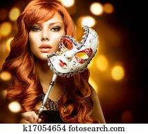 Beautiful Woman with the Carnival mask Beautiful Woman with the Carnival mask