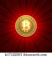 bitcoin, prostredníctvom, red background